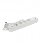 Разклонител 4-ка USB A+C 3 м кабел 3x1,5 м3 бял