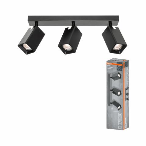 Спот тройка Angular Osram GU10 черен, снимка 3 - Спотове