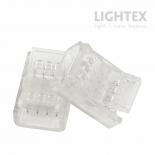 Прав конектор за многократна употреба 4PIN за LED лента RGB Lightex 10 мм 2бр/пакет