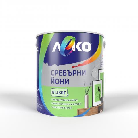 Интериорна боя Леко Сребърни йони 2.5 л зелена ябълка - Интериорни бои