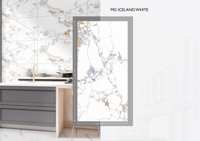Гранитогрес Iceland White 60x120, снимка 3 - Гранитогрес