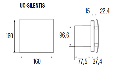 Вентилатор за баня UC 10 Silentis, сребрист, снимка 3 - Вентилатори за баня
