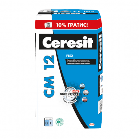 Лепило Ceresit СМ 12 Клас С2Е, 27.5 кг - Лепила за плочки
