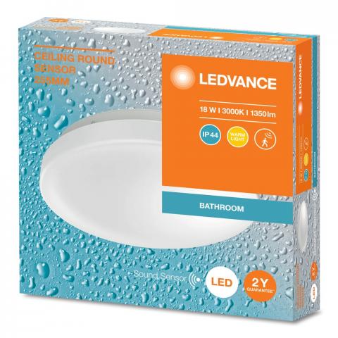 LED плафон със сензор Ledvance 18W 3000K, снимка 4 - Лампи за баня