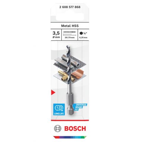 Свредло Bosch Metal HSS HEX 3.5х39x79 мм, снимка 3 - Свредла за метал