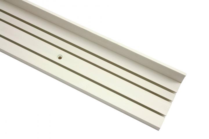 Троен PVC корниз с бленда 250 см бял, снимка 4 - Пластмасови корнизи