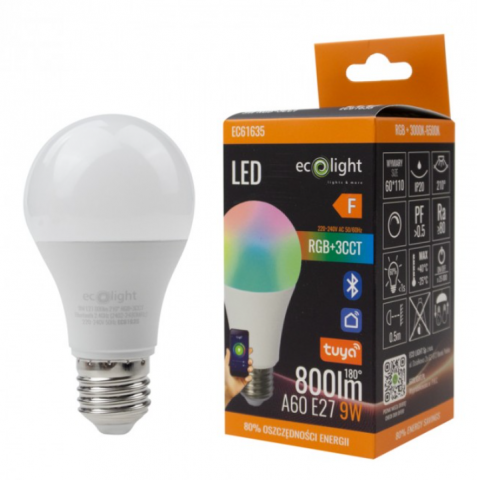 LED крушка Tuya Smart A60 E27 9W - Лед крушки е27