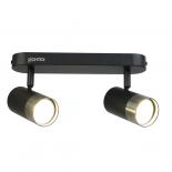 Спот двойка Lightex Oskar GU10 черно+хром 260x55x25 мм