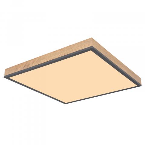 LED плафон Doro 24W 2500 lm 3000K, метал - антрацит, дърво, снимка 4 - Плафони