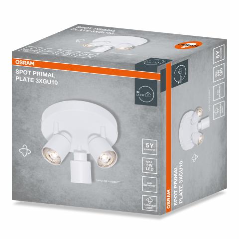 Спот тройка Osram Primal GU10 бял, снимка 2 - Спотове