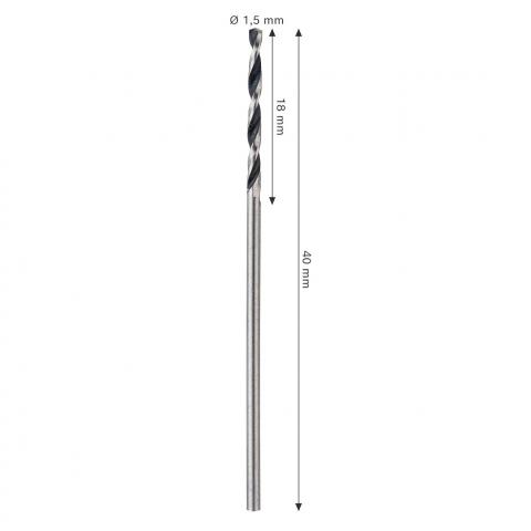 Свредло Bosch Metal HSS 1.5х18х40 мм 2 бр., снимка 2 - Свредла за метал
