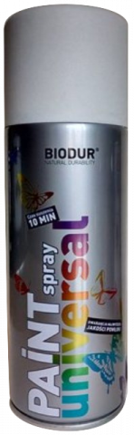 Спрей Biodur 400мл, RAL 9010(Бял мат) - Бои за метал