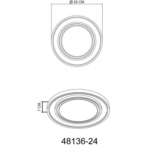 LED плафон Logan ф320 мм 24W 2500 lm 3000K, снимка 2 - Плафони