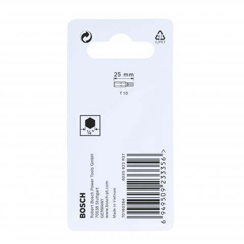 Комплект битове Impact Control T10 25 мм Bosch 2 бр., снимка 4 - Битове