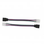 Kонектор за многократна употреба със захранващ кабел с женска букса 4PIN за LED лента RGB Lightex 10мм -2бр.