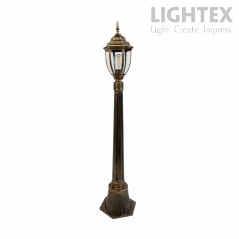 Градински стълб Lightex Firence GB 1xE27 IP44 жълта патина - Градински лампи