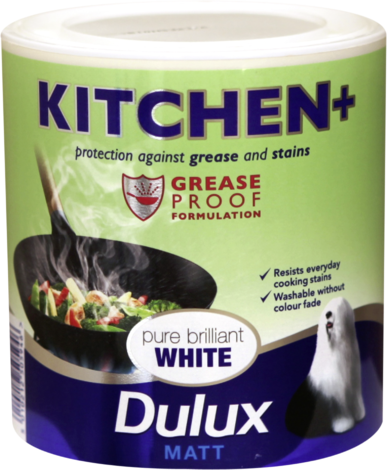Интериорна боя DuluxMatt за кухни 2.5 л брилянтно бяла - Интериорни бои