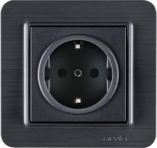 Lavin графитеносив контакт шуко 2Р+Е 16А 250V - Ключове и контакти