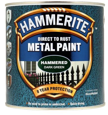 Боя за метал Hammerite 2.5 л зелен хамър ефект - Бои за метал