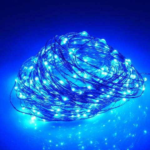 Медно жилен кабел 100 LED 10 м студено бяло, снимка 2 - Светеща верига