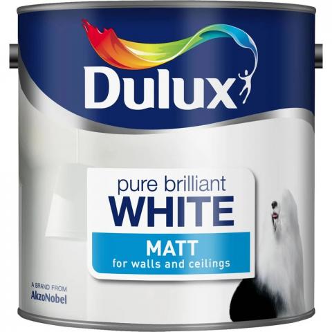 Интериорна боя DuluxMatt 2.5 л брилянтно бяла - Интериорни бои