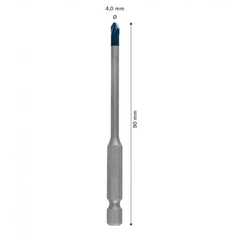 Свредло Bosch Expert HEX-9 Hard Ceramic 4x90 мм, снимка 2 - Свредла за стъкло, фаянс и гранитогрес