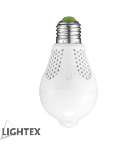 LED крушка сензор движение Lightex 7W E27 4000K 360' - Лед крушки е27