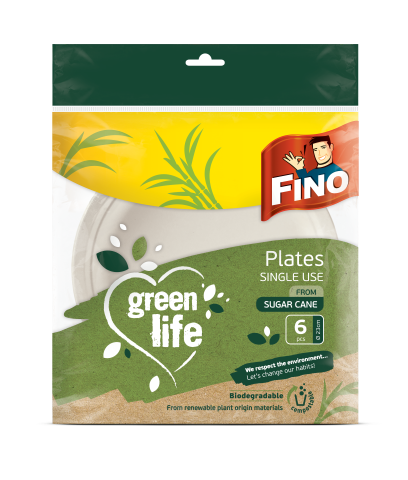 Чинии за еднократна употреба Fino Green 6 бр. - Кухненски принадлежности