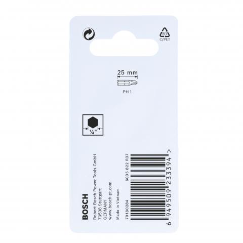 Комплект битове Bosch Impact Control PH1 25 мм 2 бр., снимка 3 - Битове