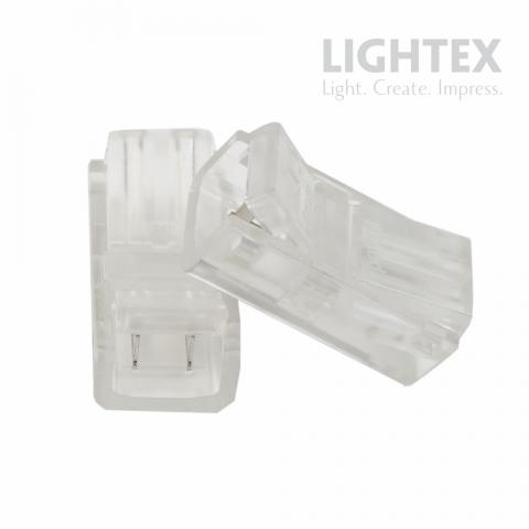 Захранващ кoнектор за многократна употреба 2PIN за LED лента Lightex COB 8 мм IP20 2бр/пакет - Led ленти и аксесоари