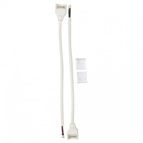 Конектор с кабел Lightex 15см 4PIN за водоустойчива LED лента RGB 6А 10 мм -2бр. - Led ленти и аксесоари