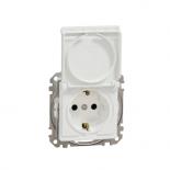 Sedna New Мех. контакт, ШУКО 2Р+Т, 16А 250V, ДЗ и капак IP44, бял