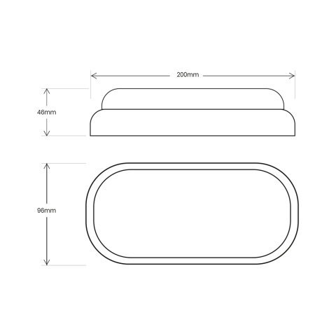 LED плафон Davo Oval 8 W черен, снимка 4 - Градински лампи