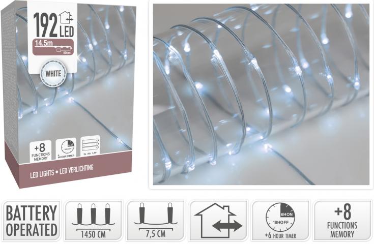 Светлинен маркуч 192 LED бяла светлина - Коледно осветление