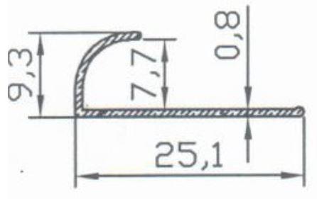 Външен ъгъл 0.8х250 см сребро, снимка 2 - Профили