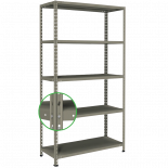 Стелаж 188х100х40 см 5x130 кг сив