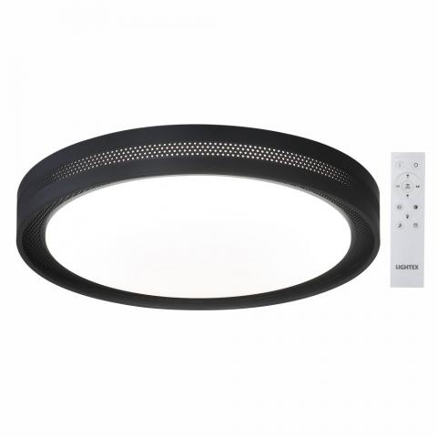 LED плафон Lightex California max.72W 6000 lm 220V димируем с дистанционно ф500 мм x h70 мм черен - Плафони