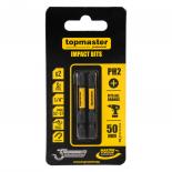 Накрайници ударни PH2 Topmaster 50 мм 2 бр