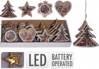 Дървена висулка с LED светлина микс
