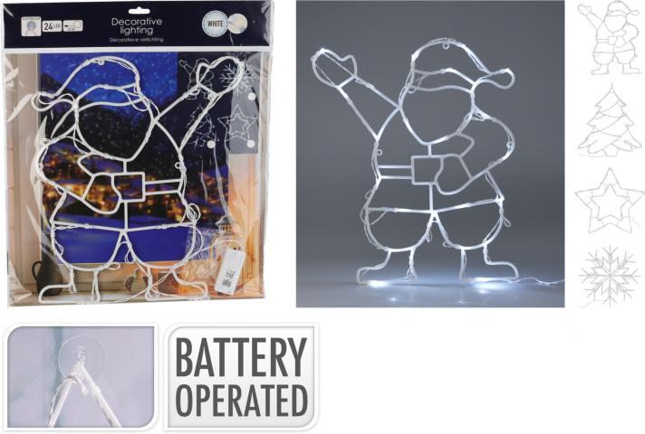 Светеща Коледна фигура за прозорец 24 LED - Светещи фигури