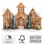 Дървени LED къщички 38х12х27 см