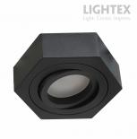 Луна Lightex Nano за вграждане 220V GU10 max 7W черна шестоъгълна