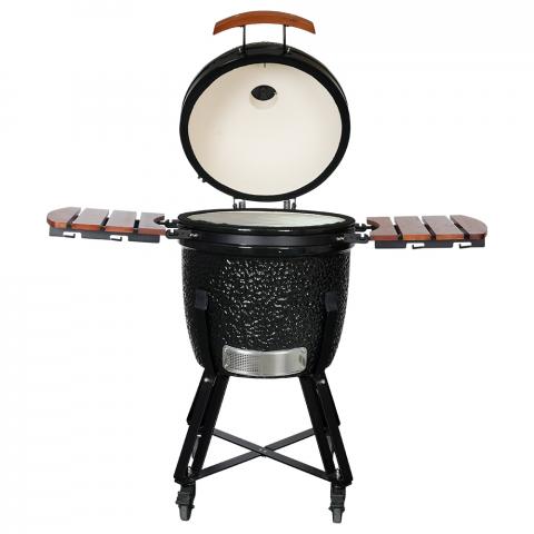 Барбекю Kamado 130x73x122 см черно, снимка 5 - Керамични грилове Кamado