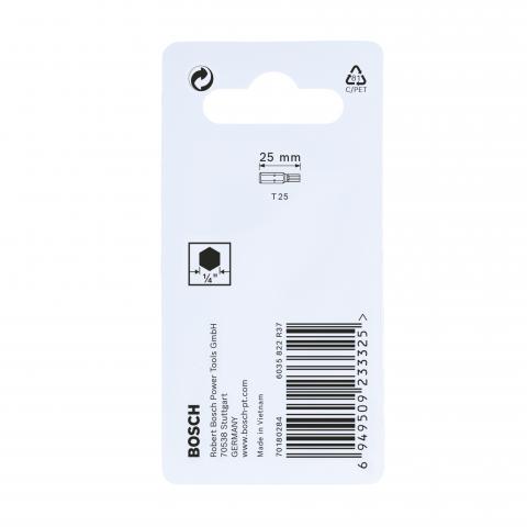 Комплект битове Impact Control T25 25 мм Bosch 2 бр., снимка 4 - Битове