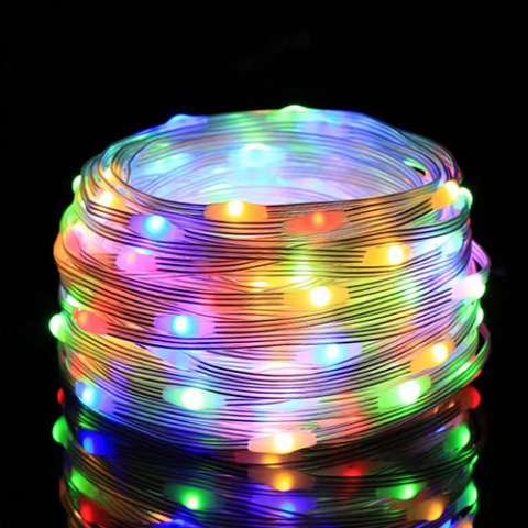 Светещ гирлянд 100 LED разноцветни лампички - Светеща верига
